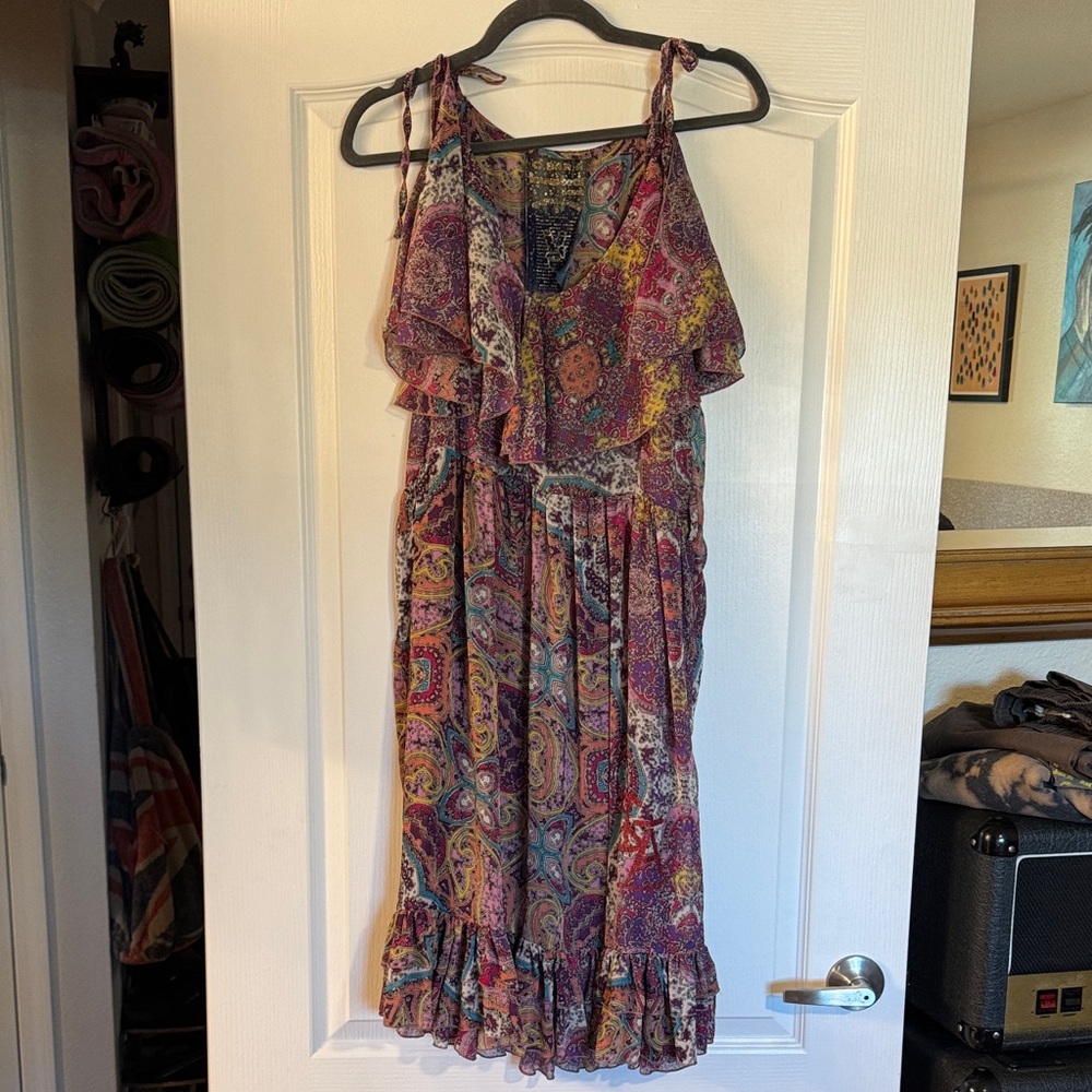 Christian Audigier Colorful Paisley Women's Dress Y2K